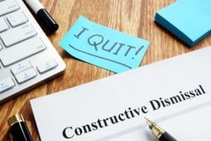 constructive dismissal, fired, change, material, significant, unilaterally, compensation, work, environment, demotion, position, salary, schedule, hours, duties, mitigate, wrongful, dismissal, new job, temporary, damages, compensation, termination